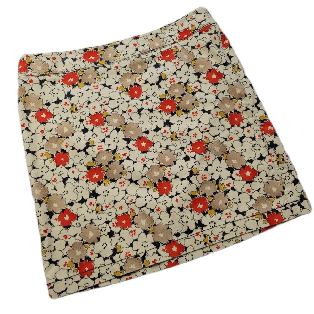 Loft Softly Sueded Floral Demure Pencil Skirt size 4